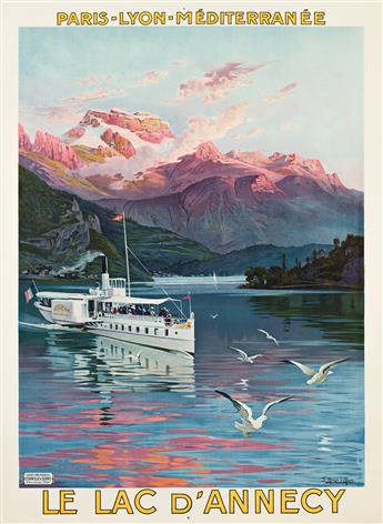 HUGO D'ALESI (1849-1906). LE LAC D'ANNECY. Circa 1900. 42¼x31 inches, 107¼x78¾ cm. Cornille & Serre, Paris.                                      